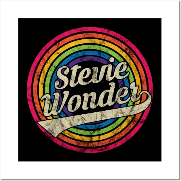 Stevie Wonder - Retro Rainbow Faded-Style Wall Art by MaydenArt